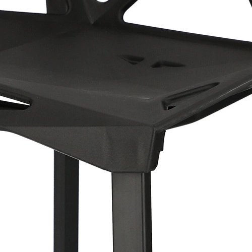 Moderní černá jídelní židle Gap PP inspirovaná One Chair Simplet, stohovatelná, vzdušná