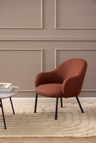 Čalouněné křeslo Spencer do obýváku terakota Basel moderní s područkami