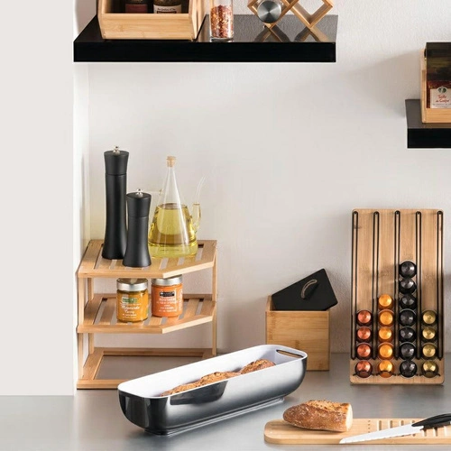 Bambusová rohová stojací police dvoupatrová na knihy a květiny 5five Simply Smart