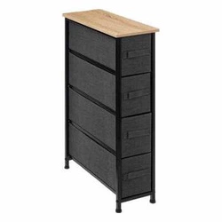 Úzký černý skandinávský regál Tissa se 4 zásuvkami do koupelny nebo předsíně 73,5 cm