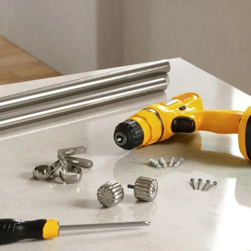 Teleskopická jednokolejnicová garnýž Cleo stříbrná 91–168 cm Umbra do obýváku a kuchyně