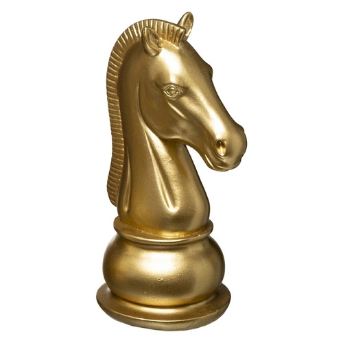 Dekorace Šachy Kůň zlatý 25,5cm