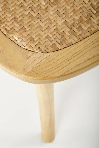 Dřevěná jídelní židle Renne z přírodního ratanu boho rustikální Intesi 89 cm