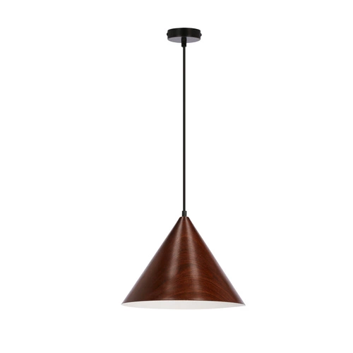 Dunca 32 černá 1x40 E27 závěsná lampa tmavý ořech stínítko