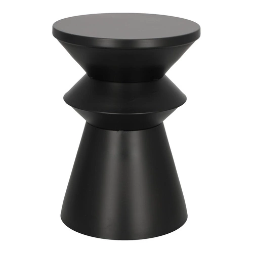 Kulatý černý kovový konferenční stolek Sohan moderní loftový do obýváku 36 cm