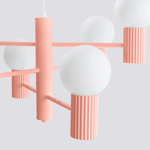 Moderní lustr HALO 6 broskvový stropní svítidlo do obýváku a jídelny