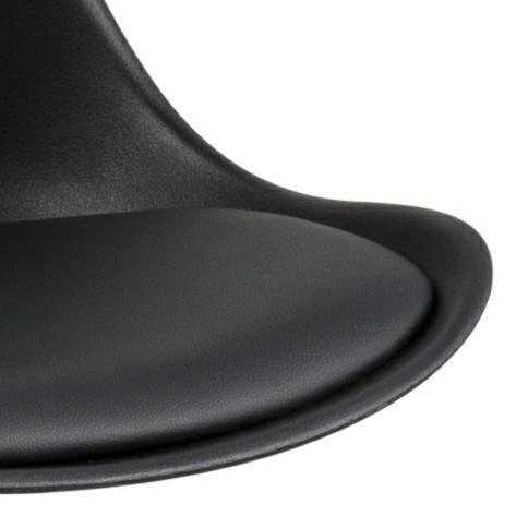 Barová židle s opěrkou Dima Actona černá kožená moderní do kuchyně a k ostrůvku dřevěné nohy 75 cm