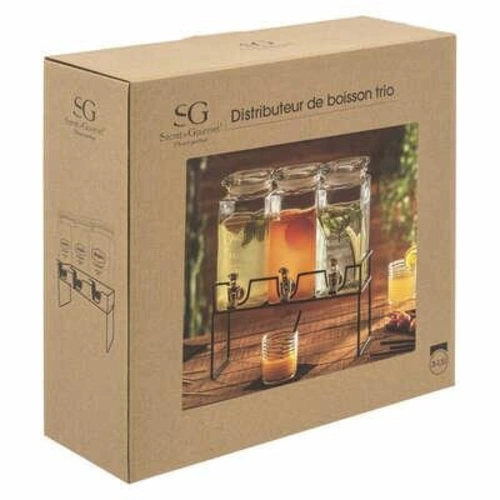 Sada 3 1,5l nádob na nápoje se stojanem