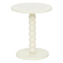 Kulatý bílý dřevěný konferenční stolek Chamlo moderní do obývacího pokoje Atmosphera 38 cm