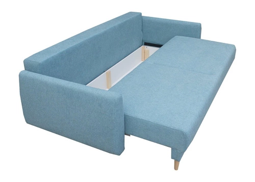 Moderní rozkládací pohovka s úložným prostorem a funkcí spaní do obýváku modrá Intesi