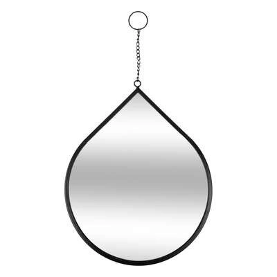 Sada 3 oválných zrcadel Drop v černém rámu loft na stěnu do předsíně