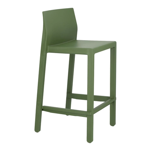 Barová židle Kate zelená 65 cm s opěrkou moderní do kuchyně a na zahradu SCAB Design