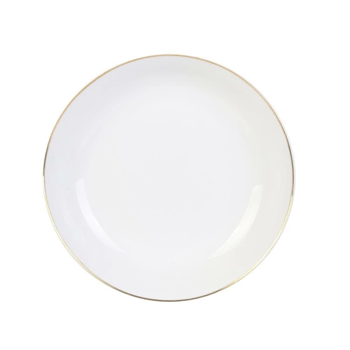 Hluboký talíř Pearl Gold 21 cm bílý glamour na polévku a těstoviny do jídelny Intesi