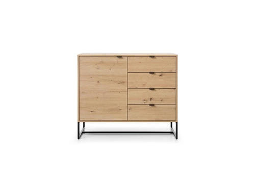 Industriální komoda Dori dub se zásuvkami 103 cm do obývacího pokoje a ložnice Intesi