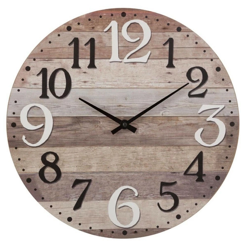 Retro nástěnné hodiny Alex 38 cm hnědé tiché do obýváku a ložnice Atmosphera