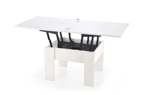 Rozkládací jídelní stůl Begrad bílý, moderní s nastavitelnou výškou