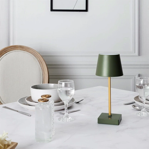 LED noční lampička Blanca zelená moderní dotyková se stmívačem do ložnice nebo na stůl