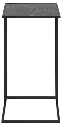 Moderní černý obdélníkový konferenční stolek Infinity z kovu s mramorovou deskou do obýváku