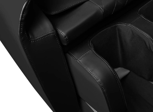 Relaxační křeslo Taya černé s masáží, vyhříváním a podnožkou do obýváku ekokůže