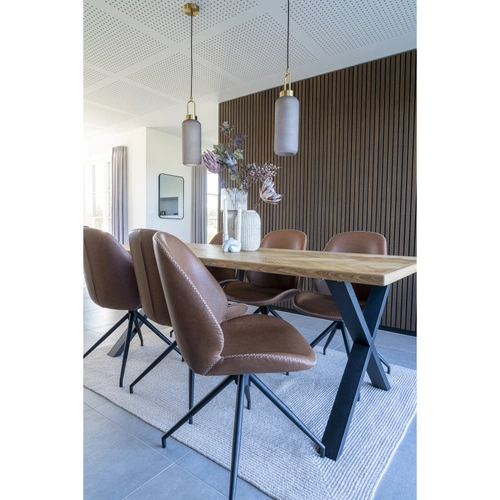 Jídelní židle Monte Carlo otočná čalouněná ekokůže hnědá moderní Intesi