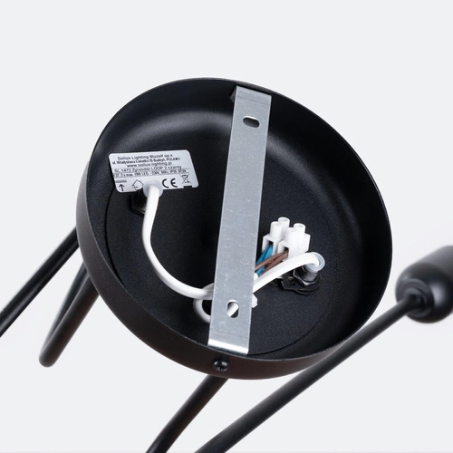 Lustr LOOP 2 černý minimalistický kovový do obývacího pokoje a ložnice SOLLUX LIGHTING