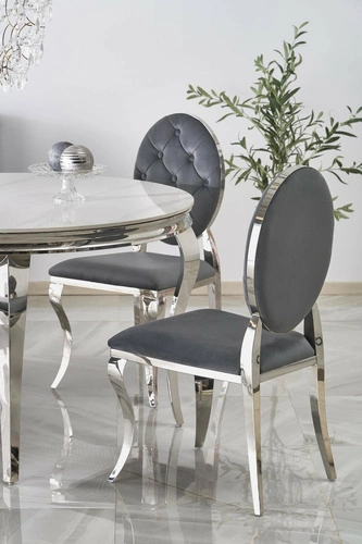 Kulatý skleněný stůl Munya 120 cm bílý glamour do jídelny a obýváku moderní