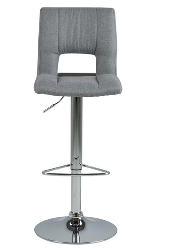Šedá barová židle Sylvia čalouněná s opěrkou, výškově nastavitelná, otočná, moderní do kuchyně a k ostrůvku Actona