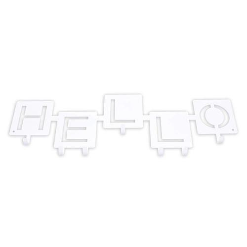 Moderní bílý kovový nástěnný věšák do předsíně na bundy a klíče Hello Intesi