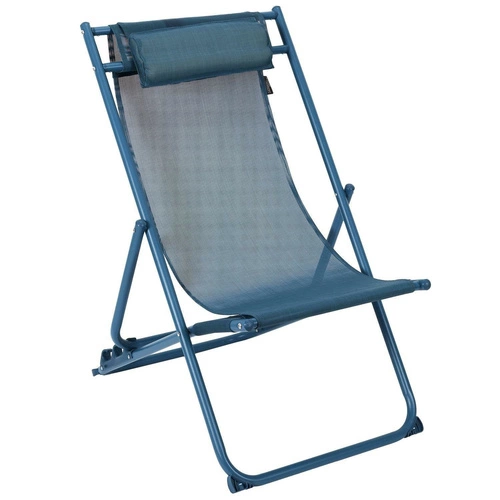 Zahradní lehátko Canard skládací s nastavitelným opěradlem modré moderní na terasu Ventos