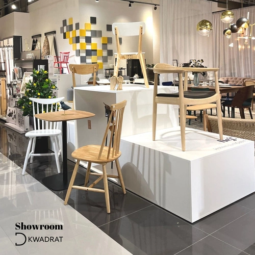 Jídelní kulatý stůl Mizo 60 cm dubová dýha černá noha moderní Intesi