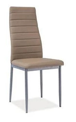 Čalouněná židle Luisa do jídelny a obýváku moderní béžová ekokůže na hliníkových nohách