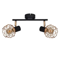 Moderní stropní svítidlo Acrobat černé s měděným stínidlem do obýváku a kuchyně, nastavitelné