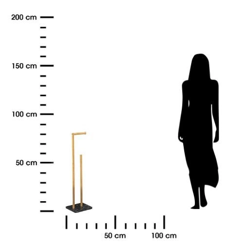 Stojan na toaletní papír Léa černý mramor a bambus do koupelny 5five simply smart 78 cm