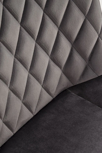 Otočená sametová jídelní židle Veroniq Intesi šedá glamour do obýváku a jídelny