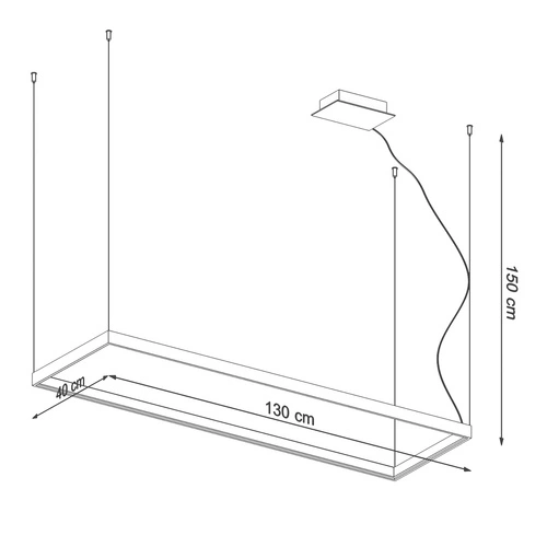 Moderní bílý LED lustr Tuula L do obýváku, loftový kovový 150 cm Thoro