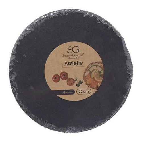 Servírovací talíř na pochutiny 5five simply smart břidlice 22 cm kulatý černý moderní