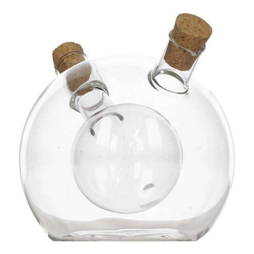 Skleněná láhev 2v1 na olej a ocet 480 ml kulatá moderní 5five simply smart