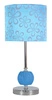 Noční lampička Cort moderní kovová s modrým stínidlem do ložnice nebo obýváku 40 cm