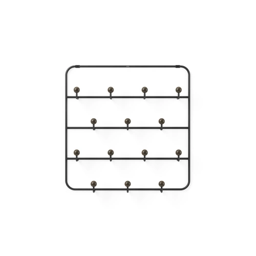 Nástěnný věšák Estique Multi Umbra černý ořech 14 háčků do předsíně loftový