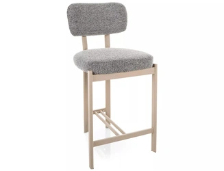 Barová židle Montico šedá čalouněná s opěrkou do kuchyně 62 cm