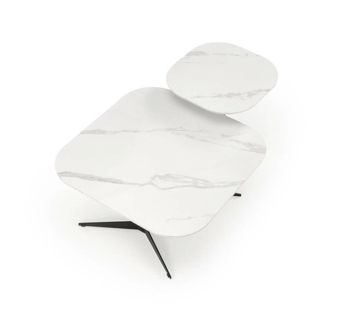 Konferenční stolek Dalita čtvercový bílý mramor 50x50 cm moderní loftový do obýváku Intesi