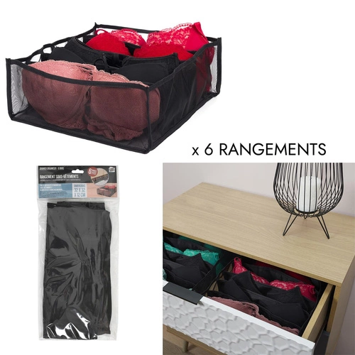 Organizér do zásuvky na podprsenku černý