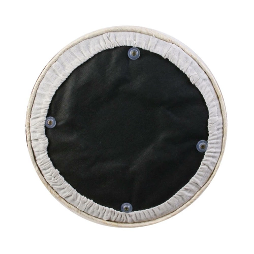 Puf Bolsa kulatý boho pletený přírodní a bílý do obýváku a ložnice Intesi 41 cm