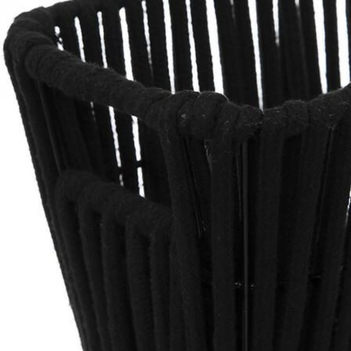 Černý moderní pletený úložný koš Manille 15x15 cm do ložnice 5five