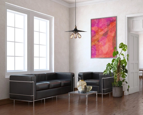 Relaxační křeslo Kubik černá pravá kůže moderní do obýváku inspirované LC2