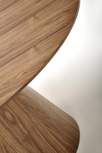 Moderní kulatý jídelní stůl Obituar 136 cm ořechový na jedné noze Intesi