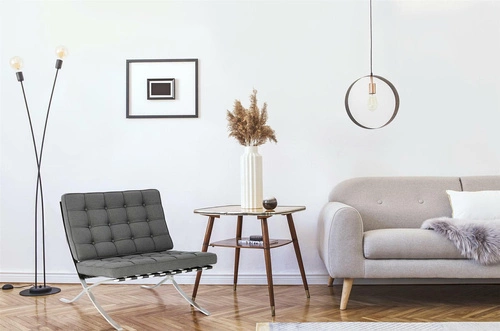 Relaxační křeslo BA1 inspirované Barcelona do obýváku glamour látka antracit chrom