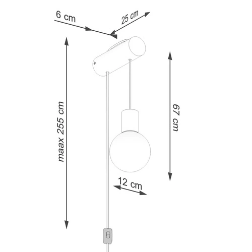 Nástěnné svítidlo NIMBI G9 dřevěné s nastavitelnou výškou a vypínačem do ložnice Sollux