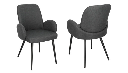 Sada 2 tmavě šedých židlí Labby