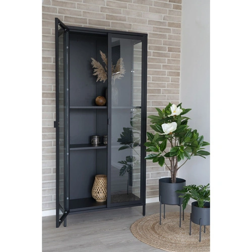 House Nordic sada 2 kouřových kulatých skleněných dekoračních krabiček